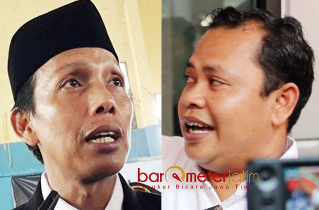 MASIH DIKAJI: Imam Ghozali (kiri) dan Toni Wijaya, rekomendasi Panwaslu Lamongan masih dikaji KPU. | Barometerjatim.com/ ABDILLAH HR/IST