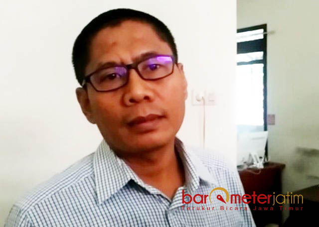 SEBUT PANWASLU DISKRIMINATIF: Khoirul Huda, tuding Panwaslu Lamongan diskriminatif dalam menangani laporan dugaan pidana Pemilu. | Foto: Barometerjatim.com/HAMIM ANWAR