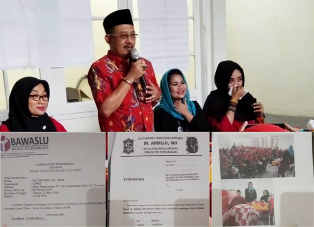 'MANFAATKAN' RUMDIS: Foto-foto dan surat undangan yang dijadikan bukti laporan, serta bukti laporan Ali Azhara ke Panwaslu. | Foto: Ist