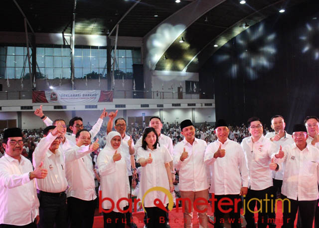 BERSATU: Kekuatan Khofifah di Pilgub Jatim 2010 bersatu untuk memenangkan Jokowi-Ma'ruf Amin di Pilpres 2019. | Foto: Barometerjatim.com/ROY HASIBUAN