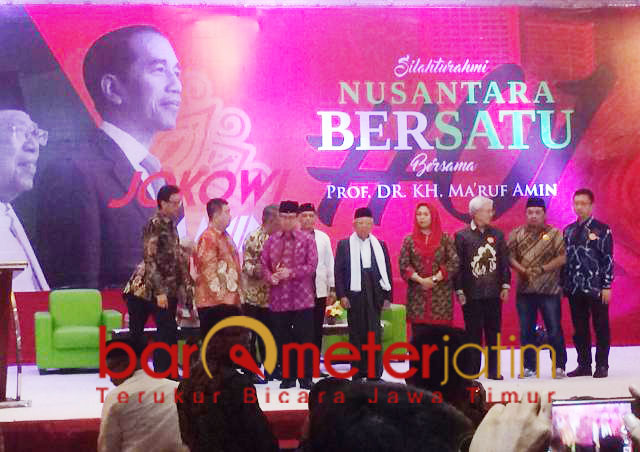 Kiai Ma'ruf di cara Silaturahmi Nusantara Bersatu, Senin (18/3) malam. | Foto: Barometerjatim.com/natha lintang