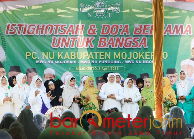 Khofifah di acara PCNU Kabupaten Mojokerto, Rabu (3/4/2019). | Foto: Barometerjatim.com/retna mahya