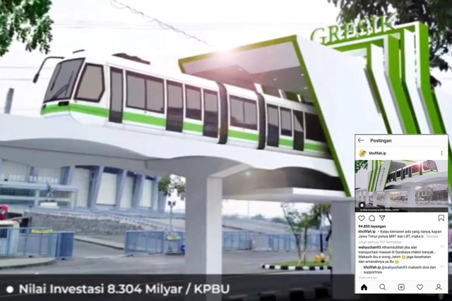 Lewat Instagram, Khofifah Pamer Desain MRT dan LRT