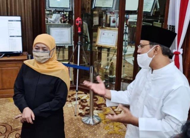 MATANGKAN KONSER: Khofifah dan Gus Ipul di Grahadi, rencana matangkan konser di tengah pandemi| Foto: IST