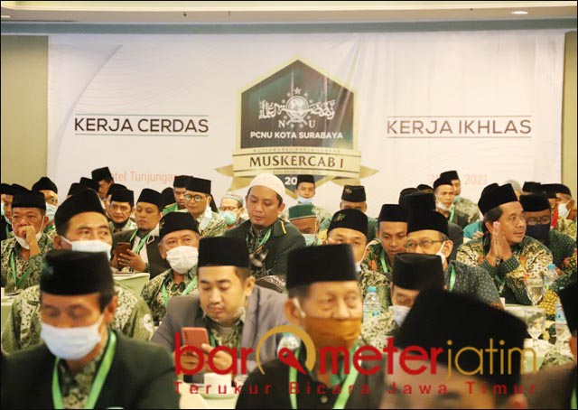 SEMANGAT NU SURABAYA: Muskercab PCNU Surabaya, usung spirit kerja cerdas dan kerja ikhlas. | Foto: Barometerjatim.com/ROY HS
