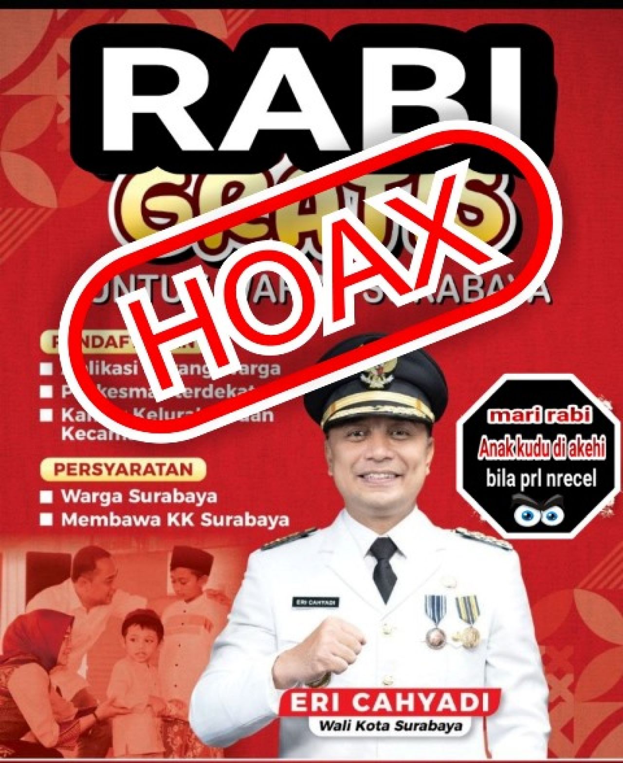 Beredar Poster Rabi Gratis untuk Warga Surabaya, Pemkot: Hoaks! Tidak Ada Acara seperti Itu