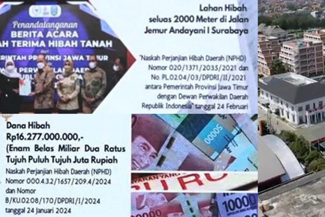 LAHAN DAN DANA HIBAH: Kantor DPD RI dibangun di lahan dan dana hibah Pemprov Jatim. | Sumber: DPD RI