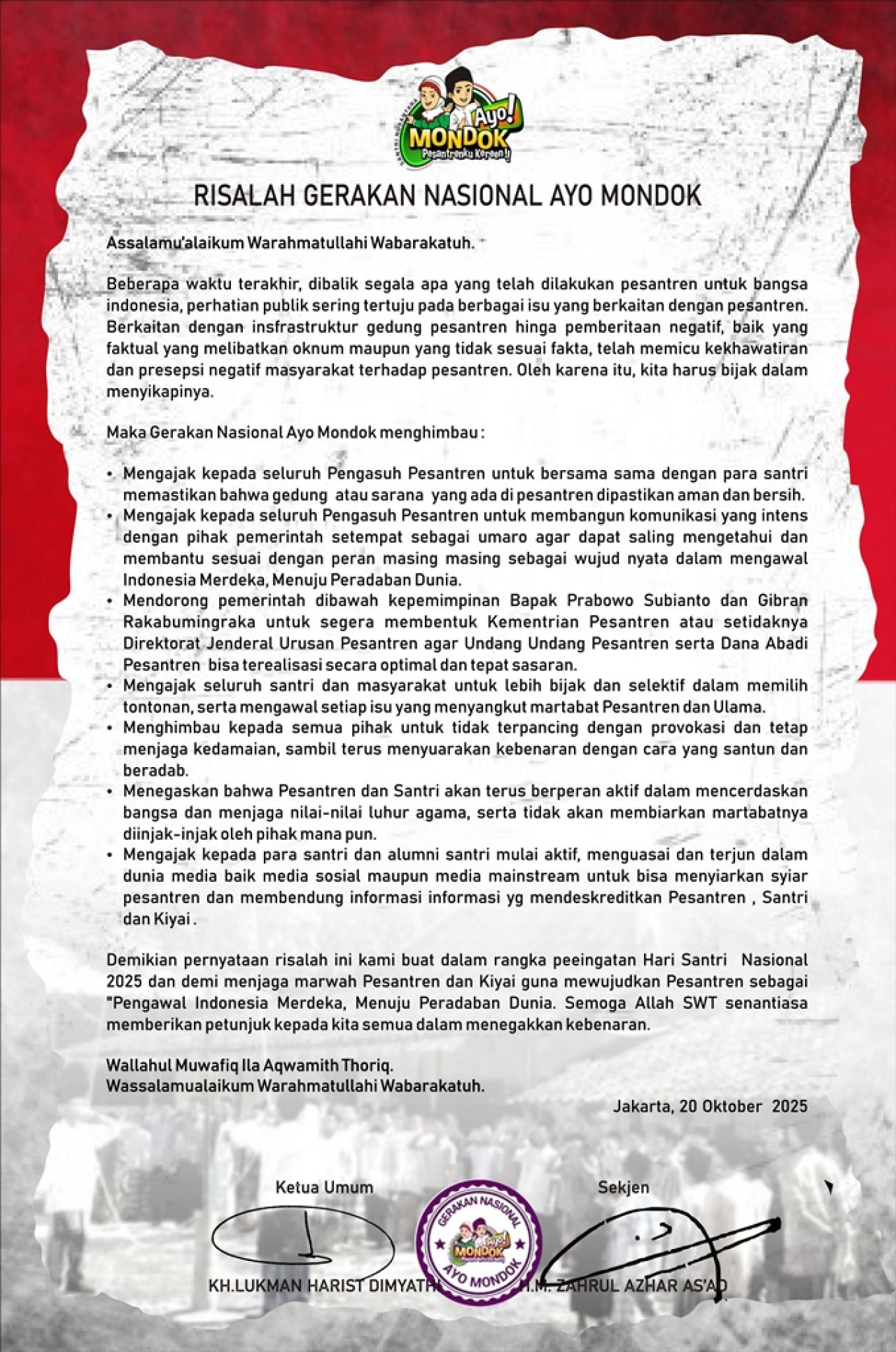 Risalah Gernas Ayo Mondok